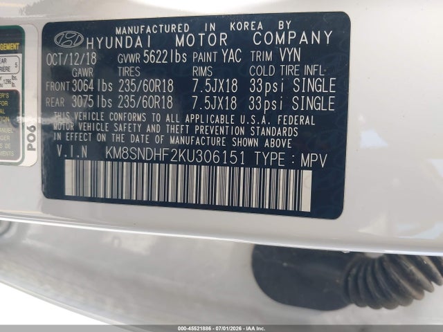 Hyundai Santa Fe Xl Se 2019 KM8SNDHF2KU306151 Image 9