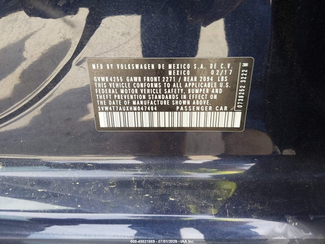 45521889 :رقم المزاد ، 3VW4T7AUXHM047464 vin ، 2017 Volkswagen Golf Gti Autobahn 4-door/s 4-door/se 4-door/sport 4-door مزاد بيع