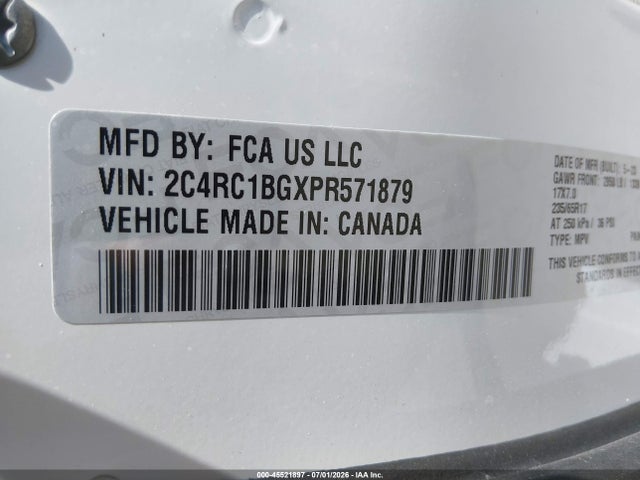 2023 Chrysler Pacifica Touring L მანქანა იყიდება აუქციონზე, vin: 2C4RC1BGXPR571879, აუქციონის ნომერი: 45521897