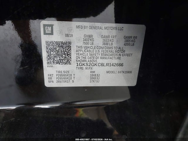 2020 Gmc Yukon Xl 4wd Slt მანქანა იყიდება აუქციონზე, vin: 1GKS2GKC6LR142666, აუქციონის ნომერი: 45521907
