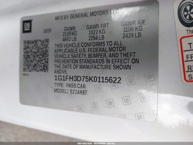 1G1FH3D75K0115622 Chevrolet CAMARO 2SS