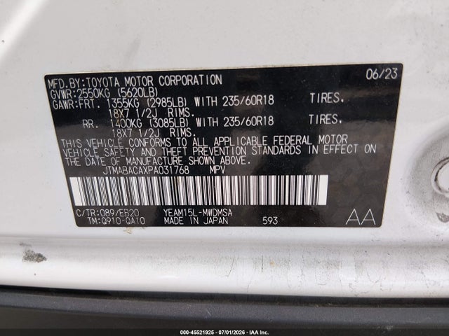JTMABACAXPA031768 Toyota BZ4X XLE