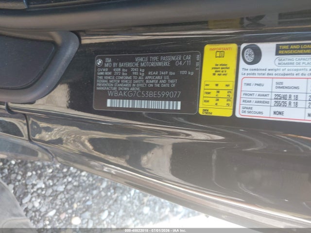 Продажа на аукционе авто 2011 Bmw 335i, vin: WBAKG7C53BE599077, номер лота: 45522018