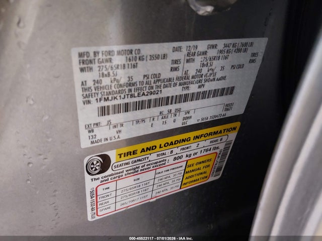 1FMJK1JT8LEA29021 Ford Expedition Xlt Max