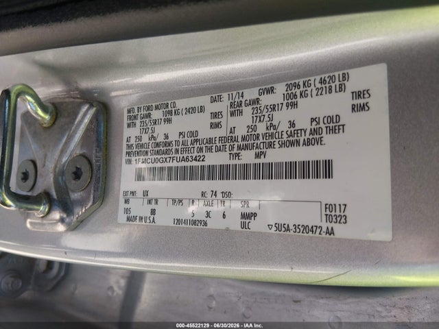 Ford ESCAPE SE 2015 1FMCU0GX7FUA63422 Image 9