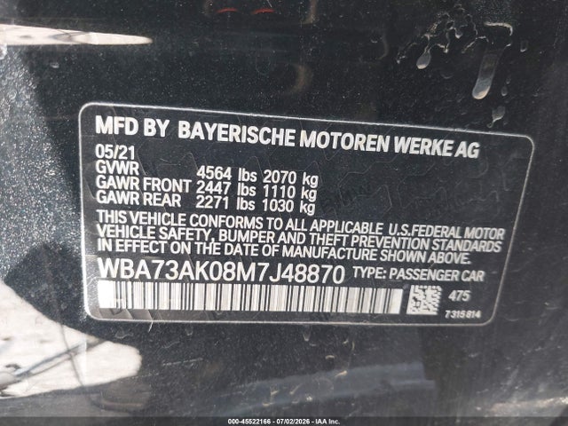 WBA73AK08M7J48870 BMW 228i Gran Coupe Xdrive