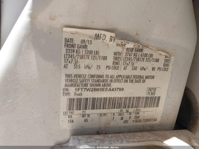 1FT7W2B65EEA43799 Ford F-250 Lariat/xl/xlt