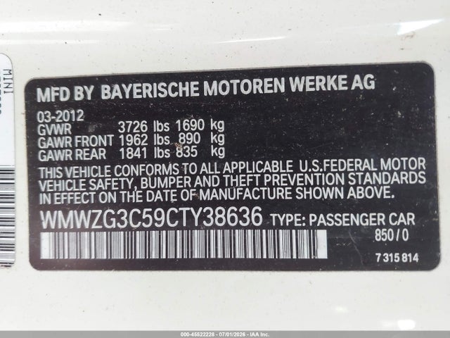 Aukcja sprzedaży 2012 Mini Cooper S Clubman, vin: WMWZG3C59CTY38636, numer aukcji: 45522228