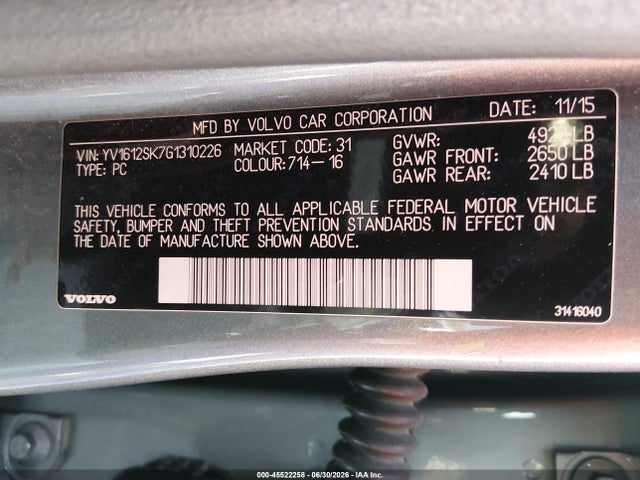 YV1612SK7G1310226 Volvo V60 T5 Premier
