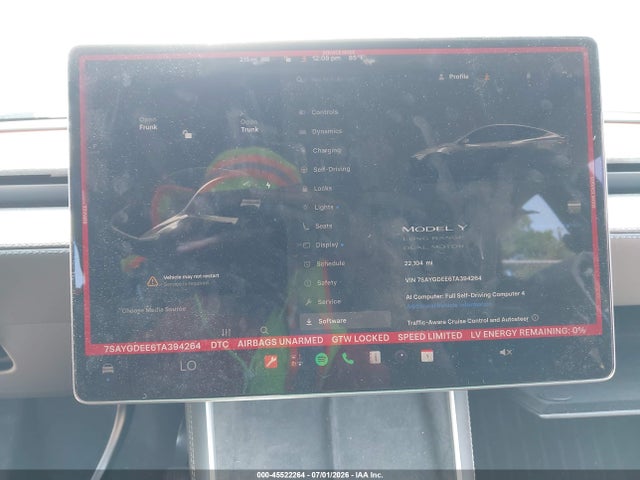 Aukcja sprzedaży 2026 Tesla Model Y All-wheel Drive/long Range Launch Series/premium All-wheel Drive, vin: 7SAYGDEE6TA394264, numer aukcji: 45522264