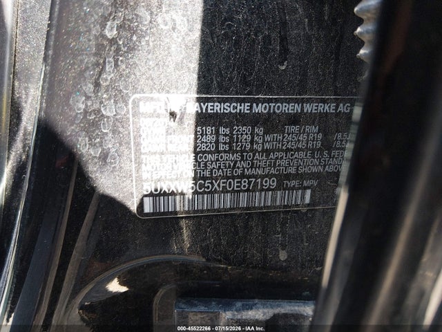 Продаж на аукціоні авто 2015 Bmw X4 Xdrive35i, vin: 5UXXW5C5XF0E87199, номер лоту: 45522266