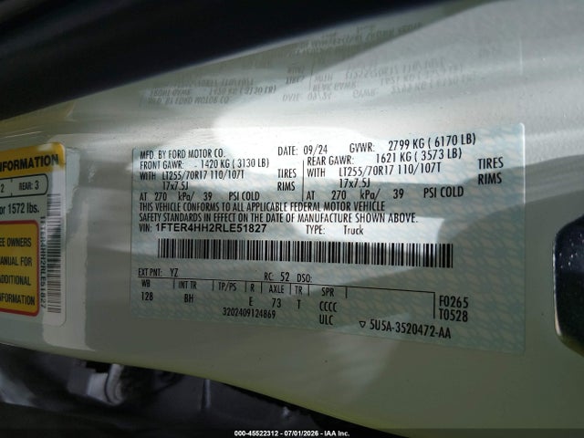 1FTER4HH2RLE51827 Ford Ranger Xlt
