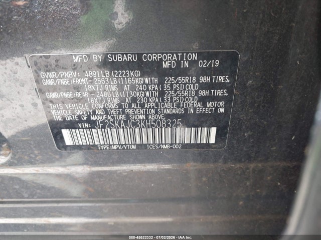 Subaru Forester Sport 2019 JF2SKAJC3KH508325 Image 9