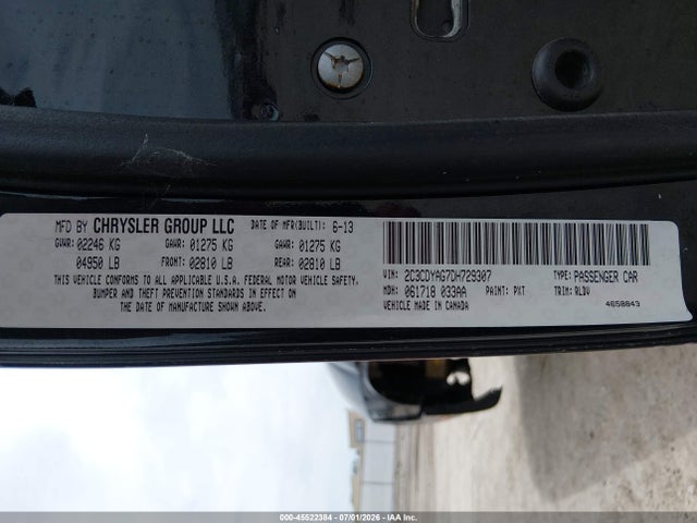 Aukcja sprzedaży 2013 Dodge Challenger Sxt Plus, vin: 2C3CDYAG7DH729307, numer aukcji: 45522384