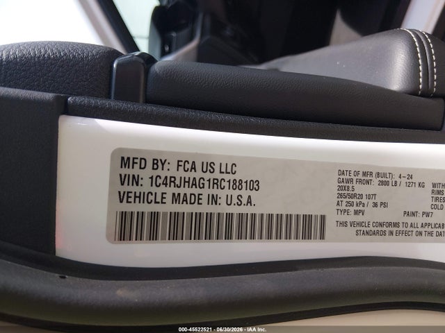 Продаж на аукціоні авто 2024 Jeep Grand Cherokee Altitude X 4x4, vin: 1C4RJHAG1RC188103, номер лоту: 45522521