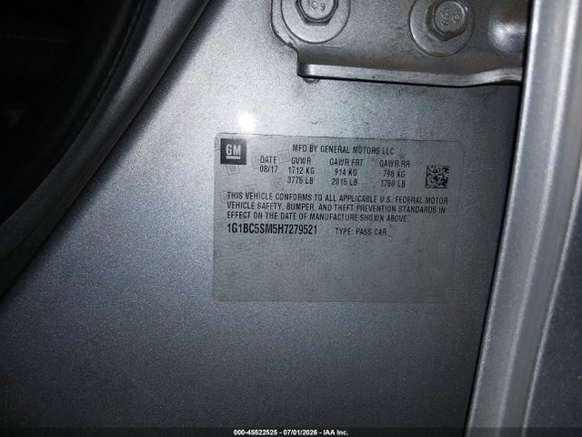 1G1BC5SM5H7279521 Chevrolet Cruze Ls Auto