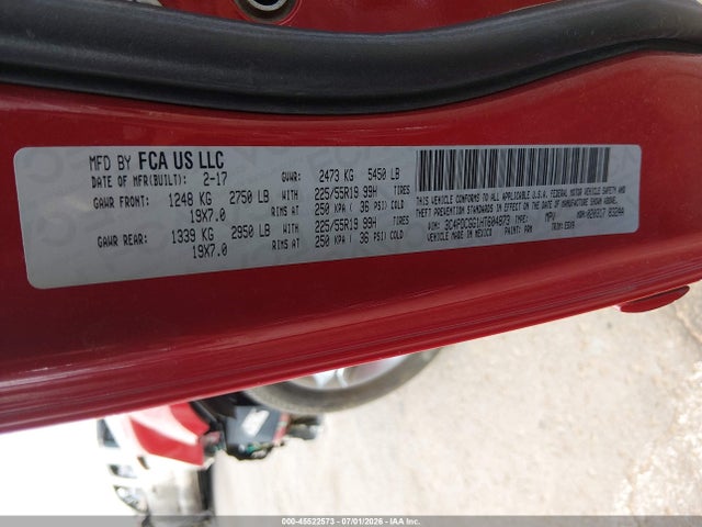 45522573 :رقم المزاد ، 3C4PDCGG1HT604873 vin ، 2017 Dodge Journey Crossroad مزاد بيع