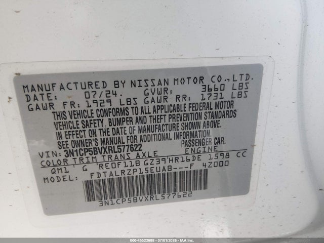 Nissan Kicks S Xtronic Cvt 2024 3N1CP5BVXRL577622 Image 9