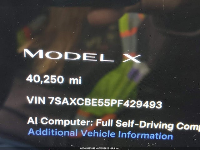 Продажа на аукционе авто 2023 Tesla Model X Dual Motor All-wheel Drive/standard Range, vin: 7SAXCBE55PF429493, номер лота: 45522897