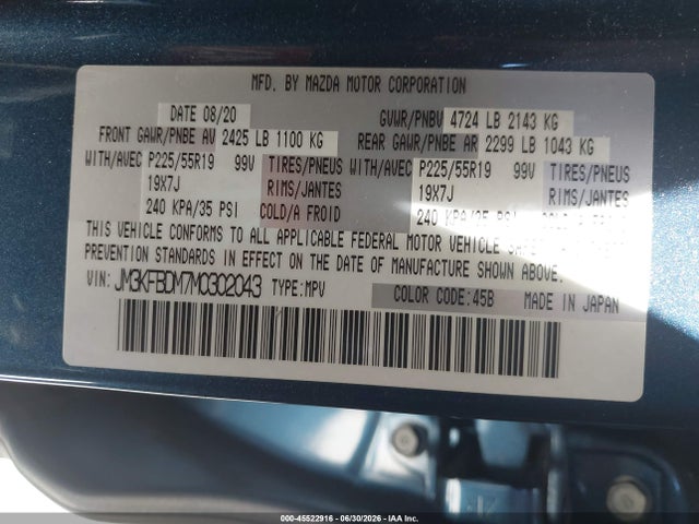 Mazda Cx-5 Grand Touring 2021 JM3KFBDM7M0302043 Image 9