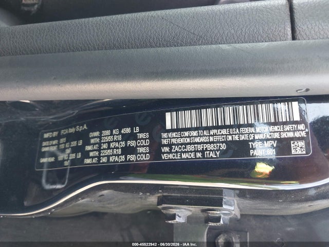 45522942 :رقم المزاد ، ZACCJBBT6FPB83730 vin ، 2015 Jeep Renegade Latitude مزاد بيع