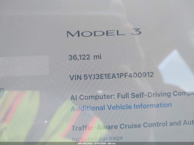 Tesla Model 3 Rear-wheel Drive 2023 5YJ3E1EA1PF400912 Image 15