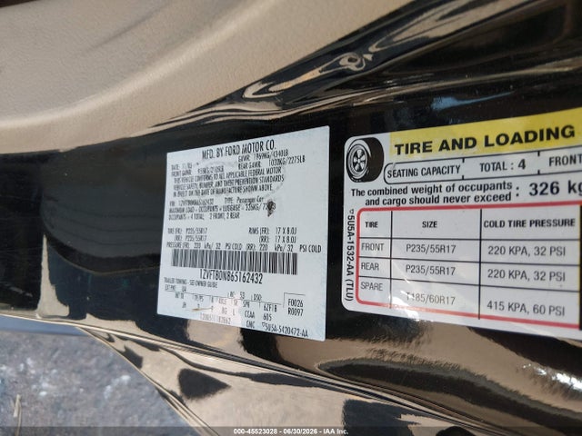 45523028 :رقم المزاد ، 1ZVFT80N865162432 vin ، 2006 Ford Mustang V6 مزاد بيع