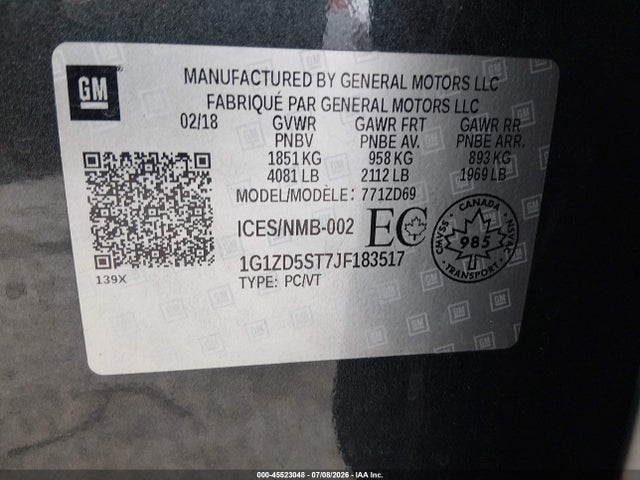 Chevrolet MALIBU LT 2018 1G1ZD5ST7JF183517 Image 9