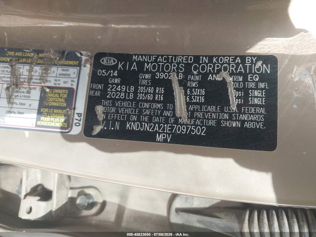KIA Soul 2014 KNDJN2A21E7097502 Image 9