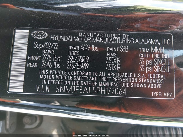 Продаж на аукціоні авто 2023 Hyundai Tucson Sel, vin: 5NMJF3AE5PH172064, номер лоту: 45523095