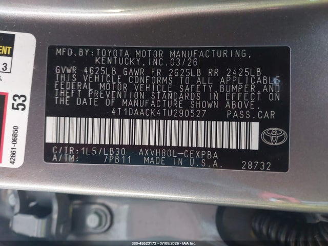 Toyota CAMRY XSE 2026 4T1DAACK4TU290527 Image 9