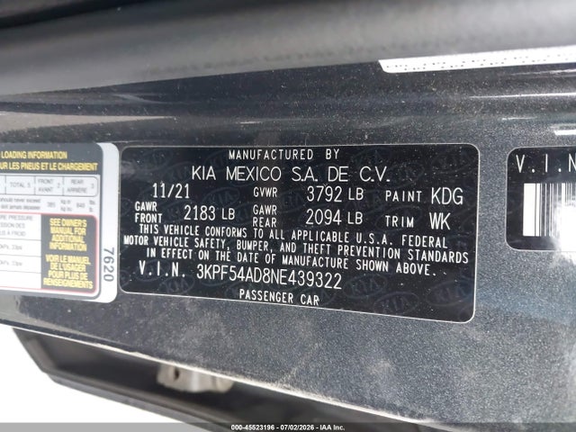 KIA Forte Gt-line 2022 3KPF54AD8NE439322 Image 9