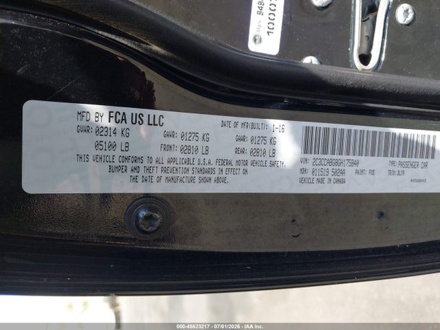 Chrysler 300 300s 2016 2C3CCABG8GH175840 Image 9