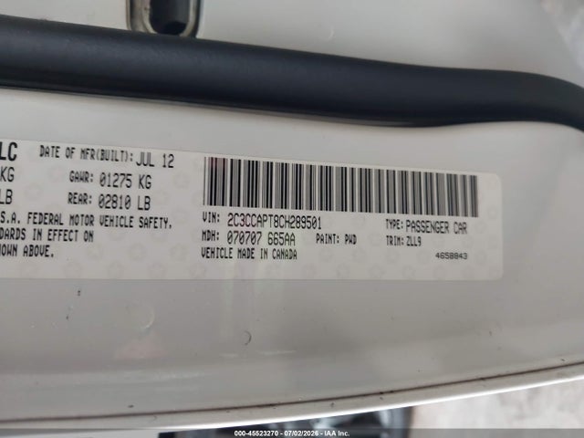 Aukcja sprzedaży 2012 Chrysler 300c Luxury Series, vin: 2C3CCAPT8CH289501, numer aukcji: 45523270