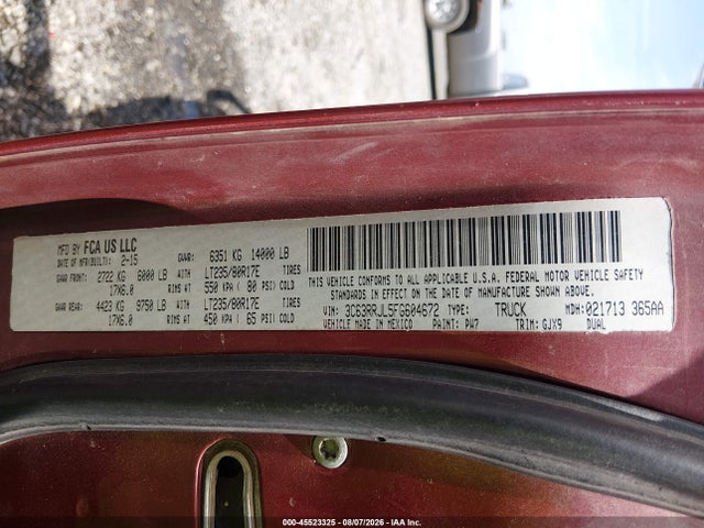 2015 Ram 3500 Laramie მანქანა იყიდება აუქციონზე, vin: 3C63RRJL5FG604672, აუქციონის ნომერი: 45523325
