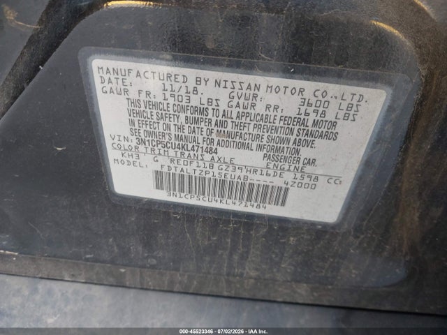 Nissan KICKS SR 2019 3N1CP5CU4KL471484 Image 9