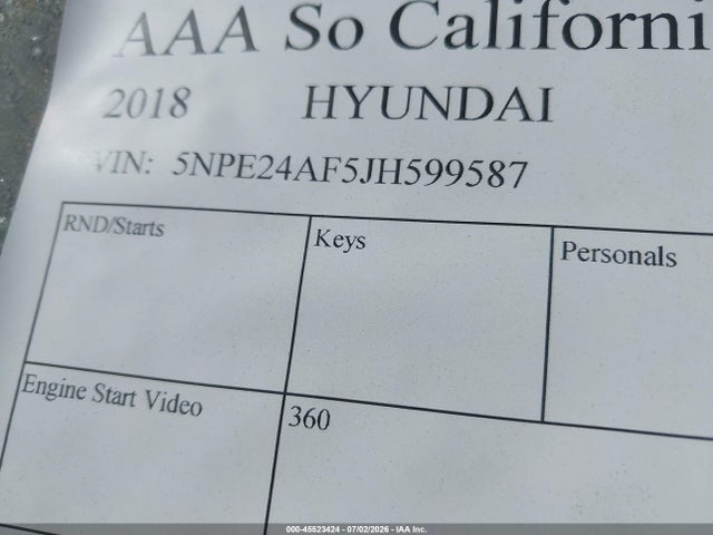 Hyundai SONATA SE 2018 5NPE24AF5JH599587 Image 9