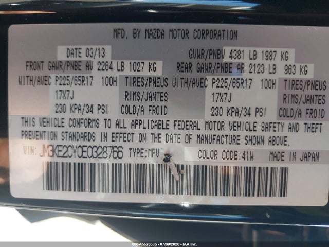 Mazda Cx-5 Touring 2014 JM3KE2CY0E0328766 Image 9
