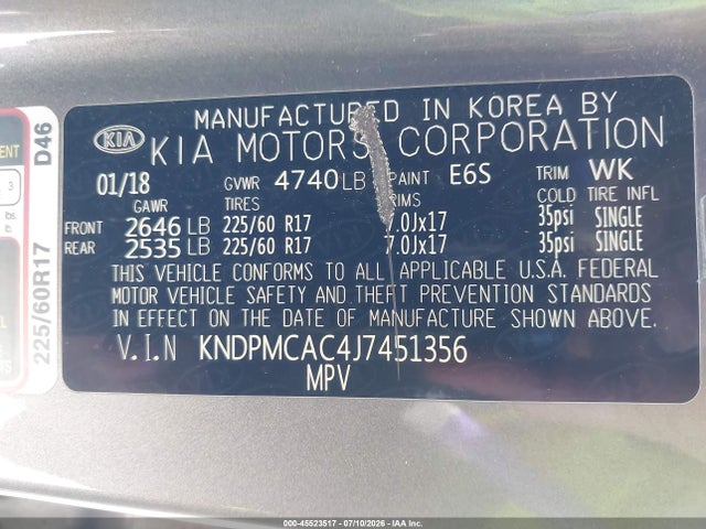 KIA Sportage Lx 2018 KNDPMCAC4J7451356 Image 9