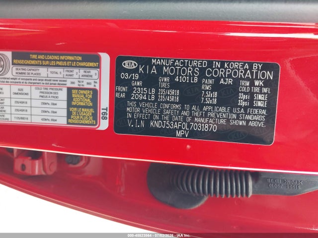 KNDJ53AF0L7031870 KIA Soul Gt-line Turbo