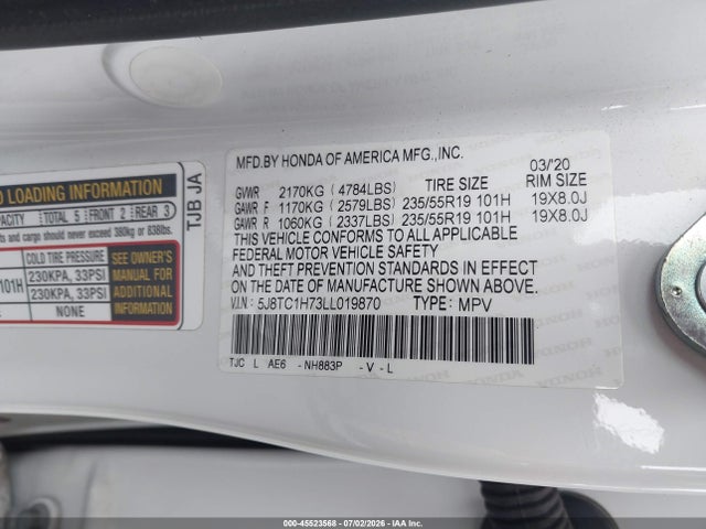 Acura Rdx Advance Package 2020 5J8TC1H73LL019870 Image 9