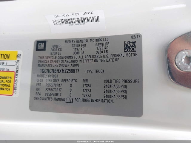 1GCNCNEHXHZ258817 Chevrolet Silverado 1500 Work Truck