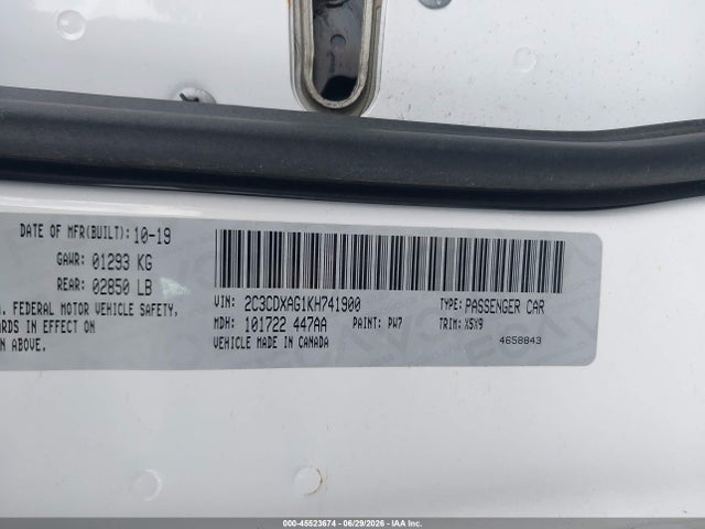 2C3CDXAG1KH741900 Dodge Charger Police Rwd