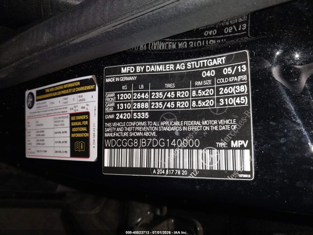 Продаж на аукціоні авто 2013 Mercedes-benz Glk 350 4matic, vin: WDCGG8JB7DG140000, номер лоту: 45523713