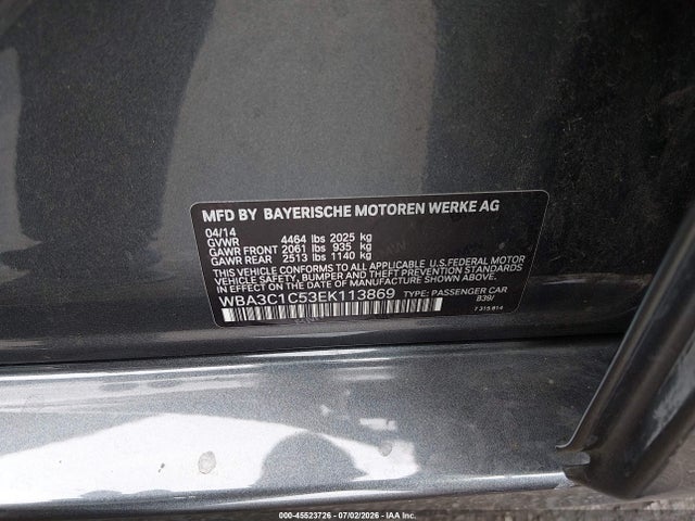 BMW 328I 2014 WBA3C1C53EK113869 Image 9