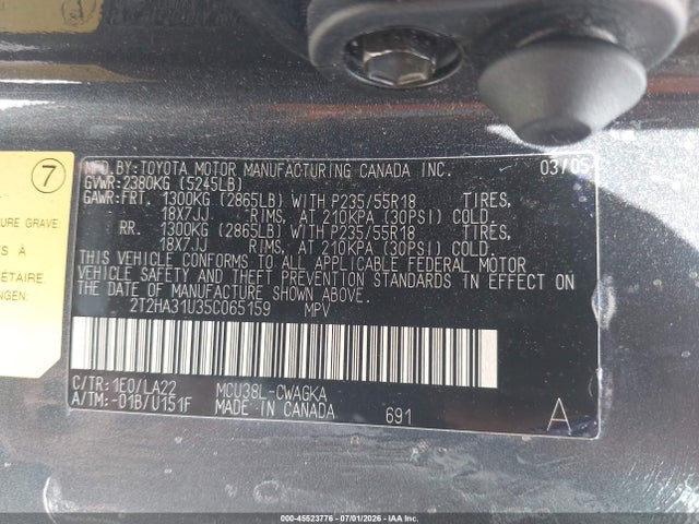 Aukcja sprzedaży 2005 Lexus Rx 330, vin: 2T2HA31U35C065159, numer aukcji: 45523776