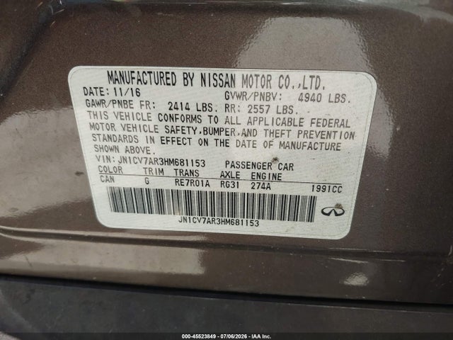 JN1CV7AR3HM681153 Infiniti Q50 2.0t Premium