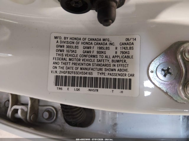 2HGFB2F65EH554165 Honda Civic Hf