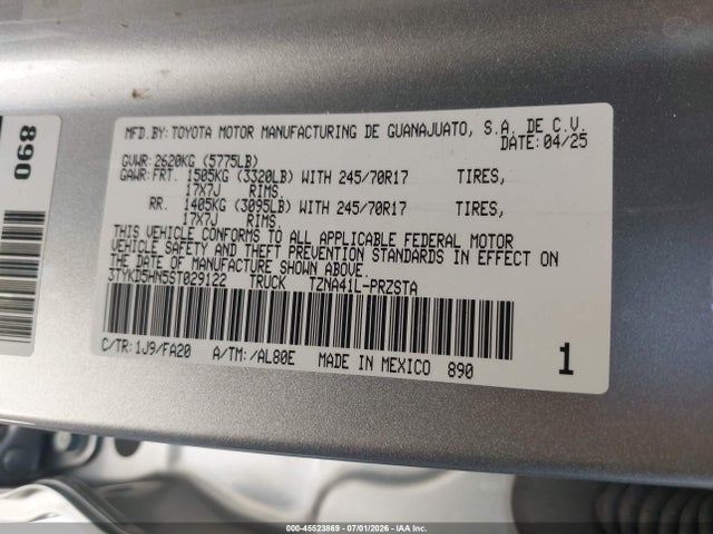 3TYKD5HN5ST029122 Toyota Tacoma Sr