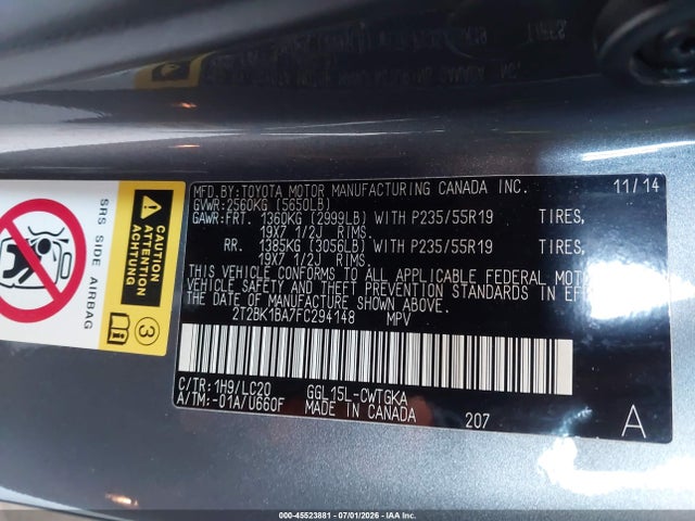 Lexus RX 350 2015 2T2BK1BA7FC294148 Image 9